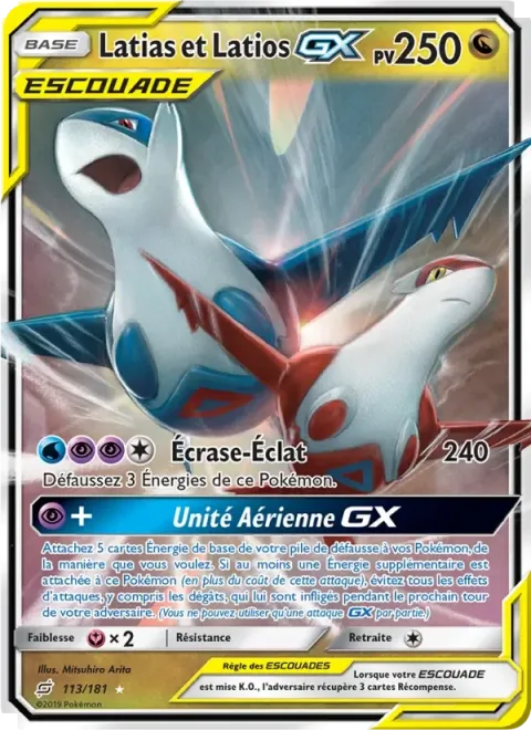 Carte Pokémon Latias et Latios GX 113/181, extension Duo de Choc
