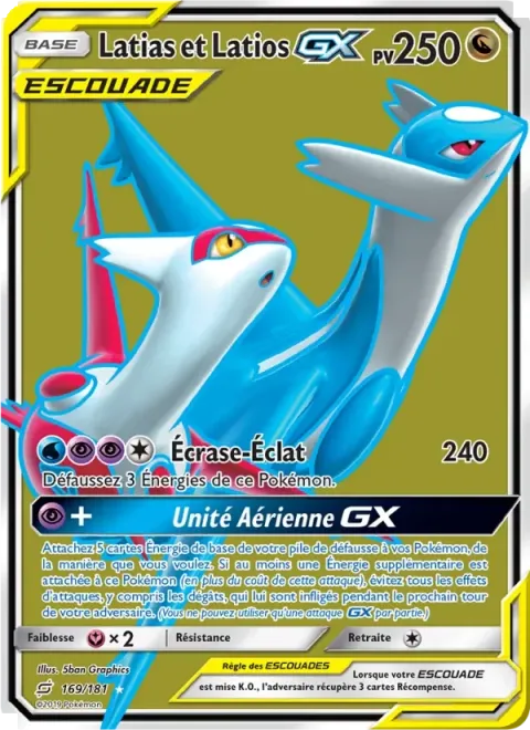 Carte Pokémon Latias et Latios GX 169/181, extension Duo de Choc