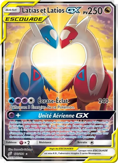 Carte Pokémon Latias et Latios GX 170/181, extension Duo de Choc