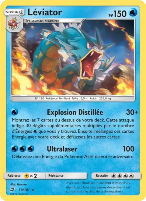 Carte Pokémon Léviator 030/181, extension Duo de Choc