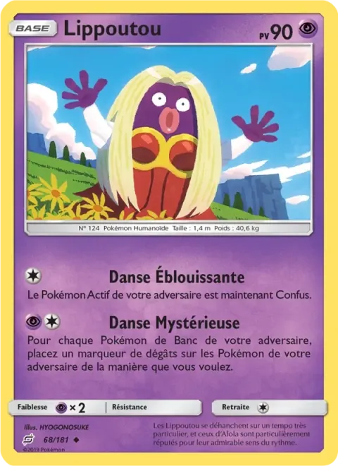 Carte Pokémon Lippoutou 068/181, extension Duo de Choc