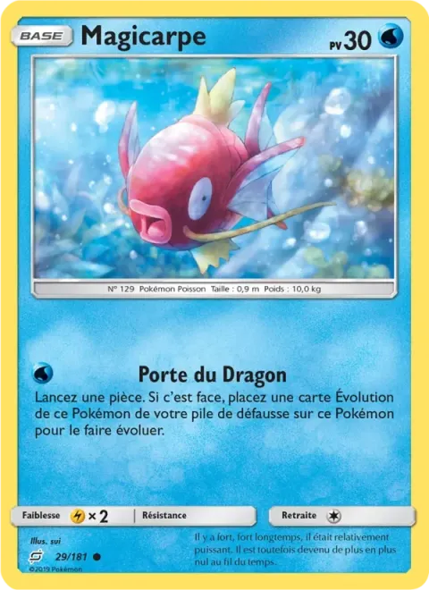 Carte Pokémon Magicarpe 029/181, extension Duo de Choc
