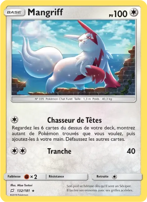Carte Pokémon Mangriff 132/181, extension Duo de Choc