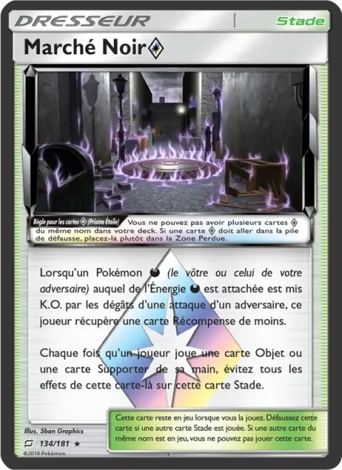 Carte Pokémon Marché Noir ◇ 134/181, extension Duo de Choc
