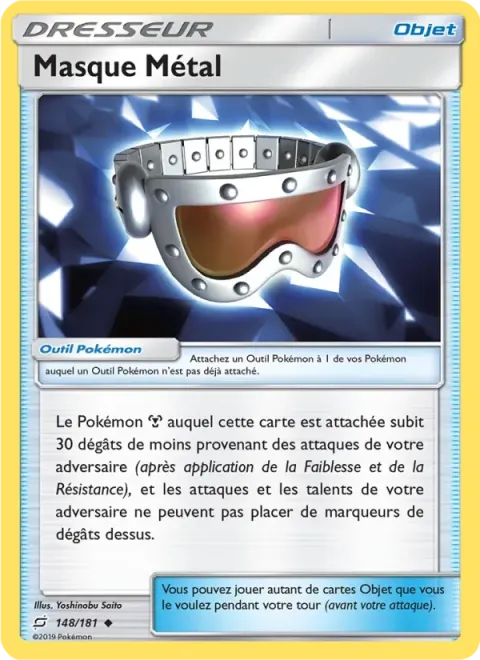 Carte Pokémon Masque Métal 148/181, extension Duo de Choc