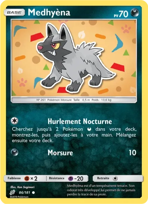 Carte Pokémon Medhyèna 086/181, extension Duo de Choc