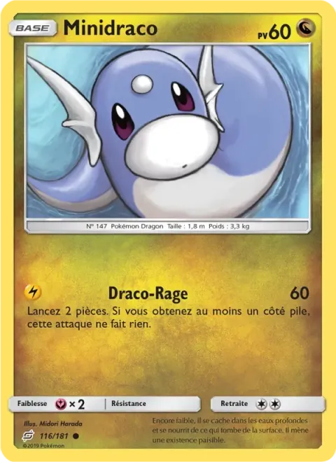 Carte Pokémon Minidraco 116/181, extension Duo de Choc