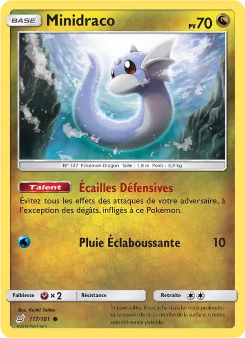 Carte Pokémon Minidraco 117/181, extension Duo de Choc