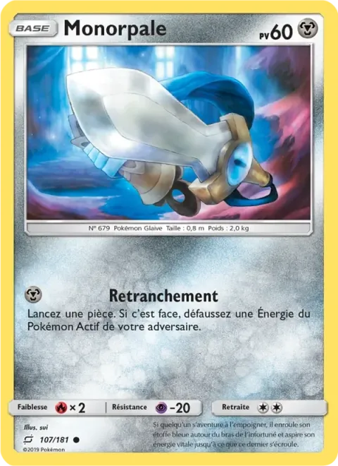 Carte Pokémon Monorpale 107/181, extension Duo de Choc