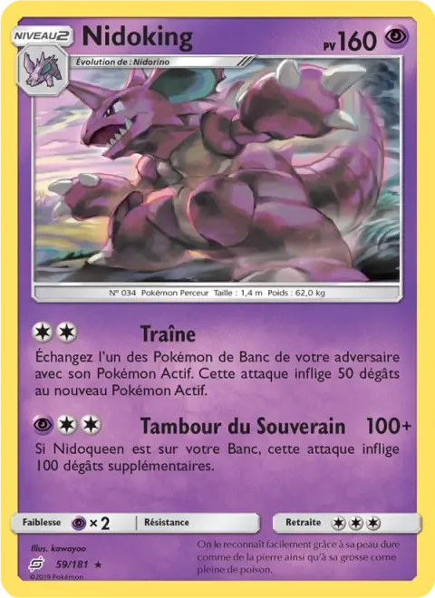 Carte Pokémon Nidoking 059/181, extension Duo de Choc