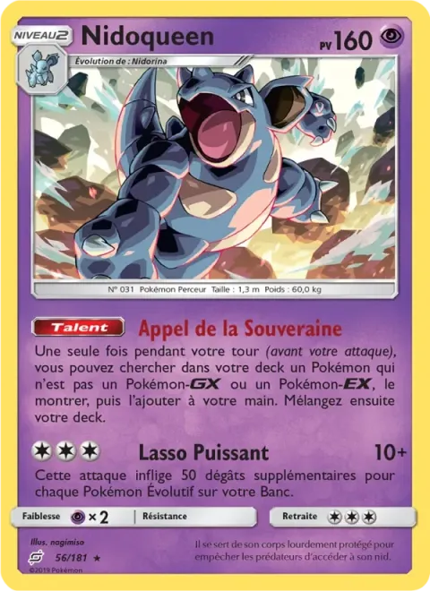 Carte Pokémon Nidoqueen 056/181, extension Duo de Choc