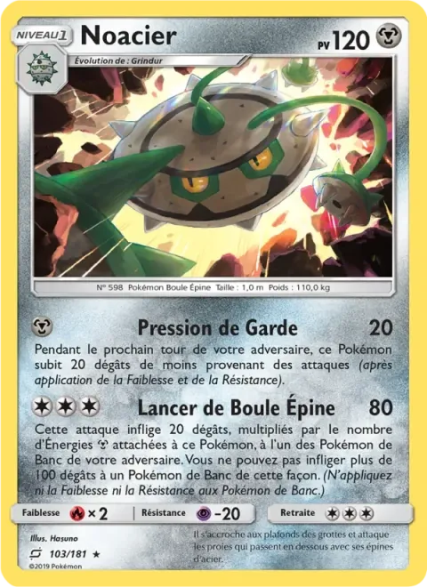 Carte Pokémon Noacier 103/181, extension Duo de Choc