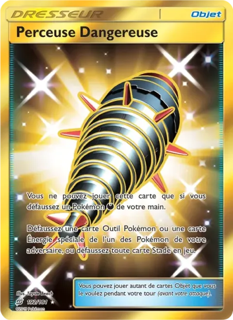 Carte Pokémon Perceuse Dangereuse 192/181, extension Duo de Choc