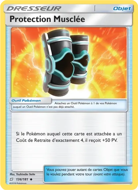 Carte Pokémon Protection Musclée 136/181, extension Duo de Choc