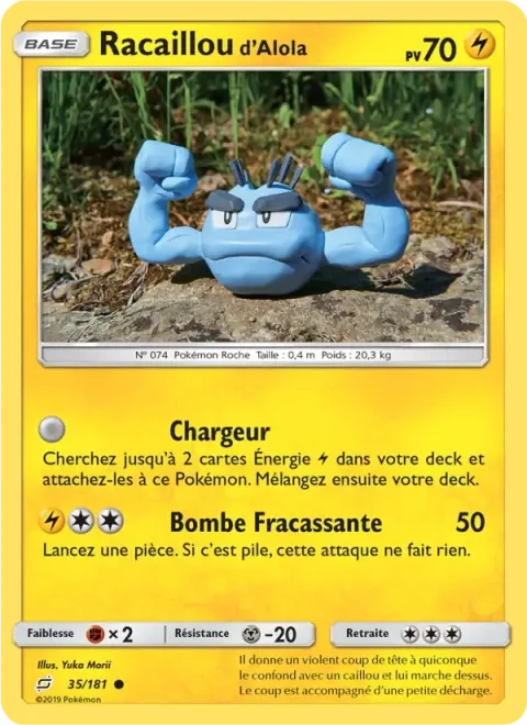 Carte Pokémon Racaillou d’Alola 035/181, extension Duo de Choc