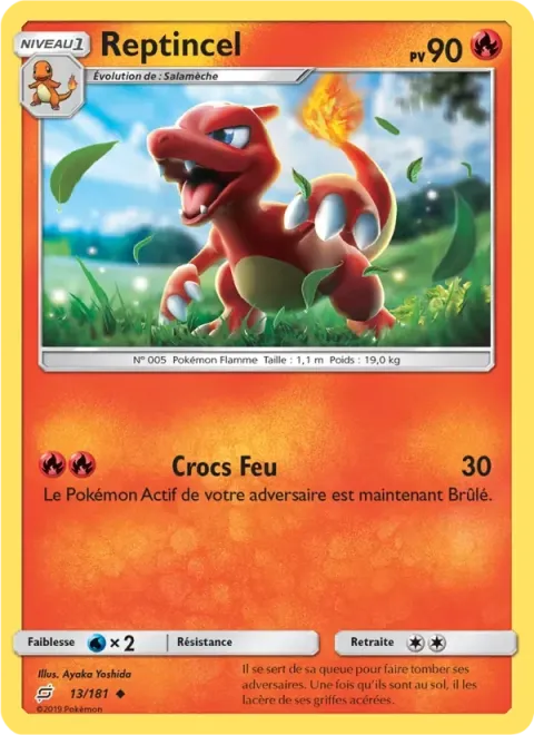 Carte Pokémon Reptincel 013/181, extension Duo de Choc