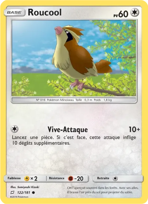 Carte Pokémon Roucool 122/181, extension Duo de Choc