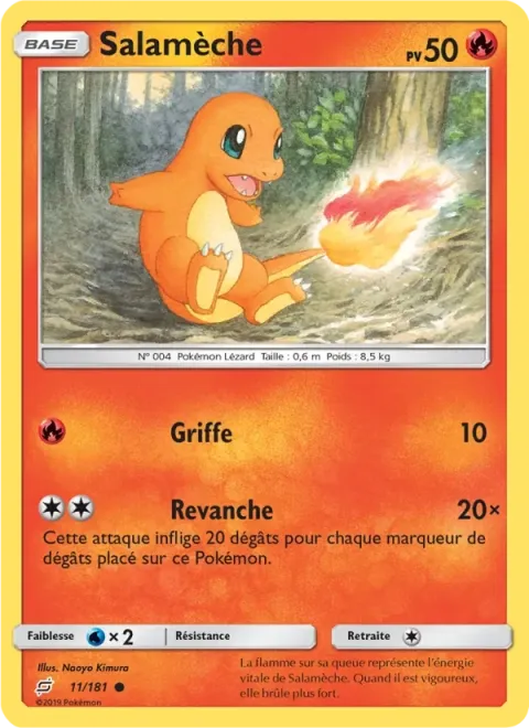 Carte Pokémon Salamèche 011/181, extension Duo de Choc