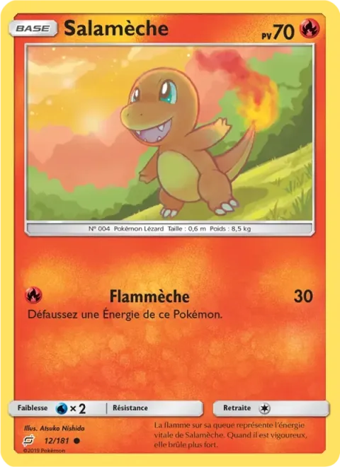 Carte Pokémon Salamèche 012/181, extension Duo de Choc