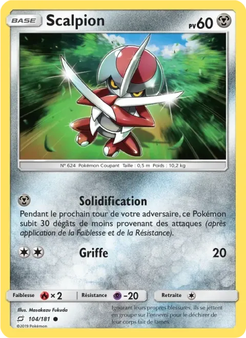 Carte Pokémon Scalpion 104/181, extension Duo de Choc