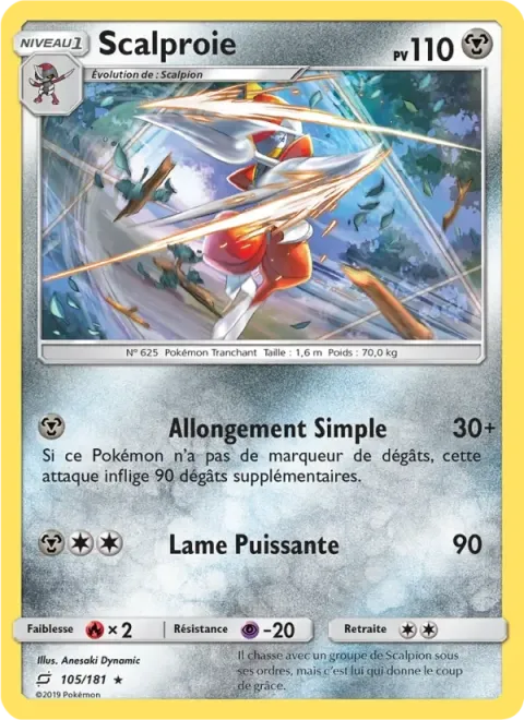 Carte Pokémon Scalproie 105/181, extension Duo de Choc