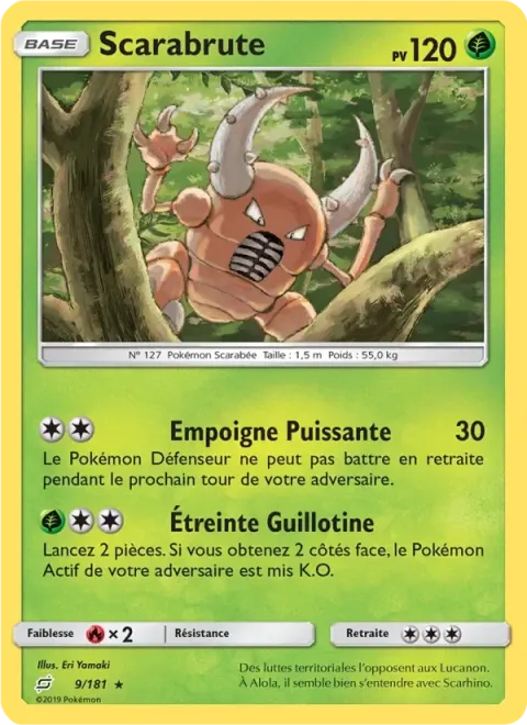 Carte Pokémon Scarabrute 009/181, extension Duo de Choc