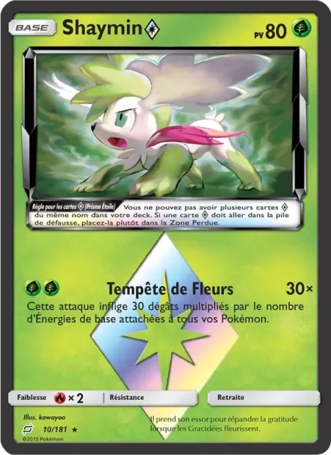 Carte Pokémon Shaymin ◇ 010/181, extension Duo de Choc