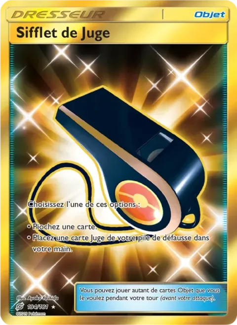Carte Pokémon Sifflet de Juge 194/181, extension Duo de Choc