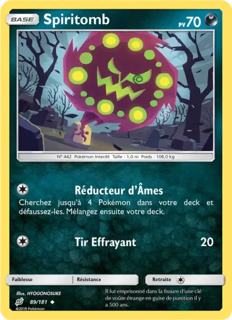 Carte Pokémon Spiritomb 089/181, extension Duo de Choc