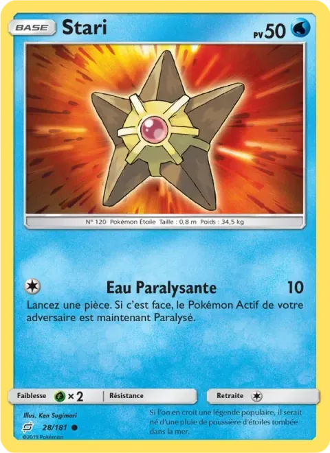 Carte Pokémon Stari 028/181, extension Duo de Choc