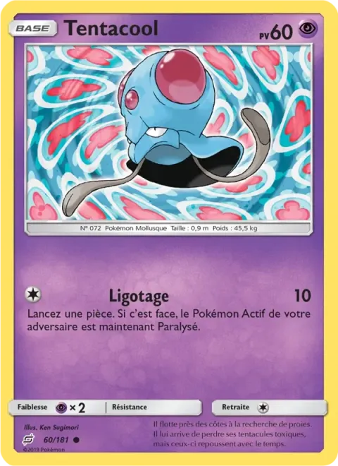 Carte Pokémon Tentacool 060/181, extension Duo de Choc