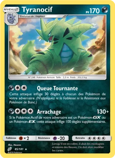 Carte Pokémon Tyranocif 085/181, extension Duo de Choc