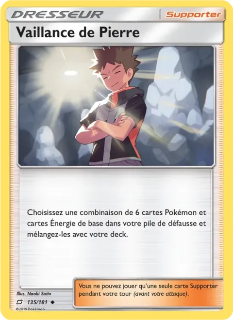 Carte Pokémon Vaillance de Pierre 135/181, extension Duo de Choc