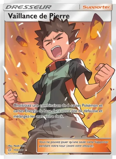 Carte Pokémon Vaillance de Pierre 172/181, extension Duo de Choc