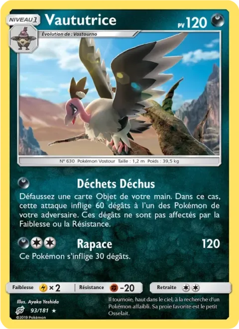 Carte Pokémon Vaututrice 093/181, extension Duo de Choc