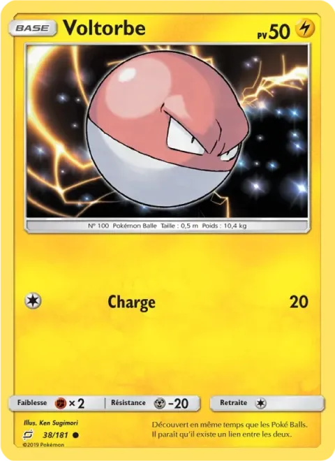 Carte Pokémon Voltorbe 038/181, extension Duo de Choc