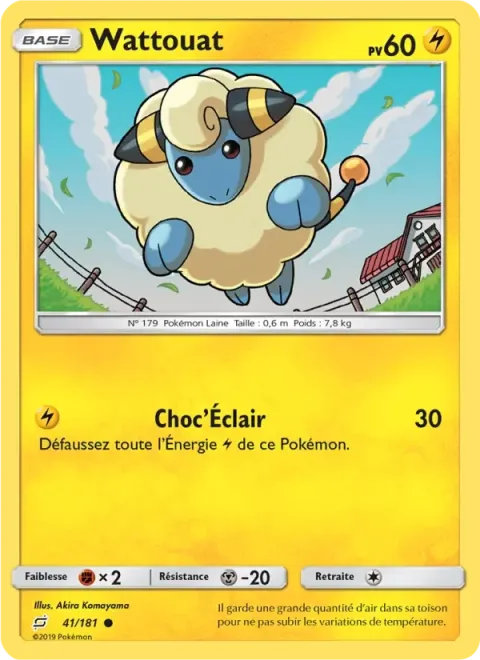 Carte Pokémon Wattouat 041/181, extension Duo de Choc