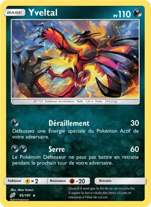 Carte Pokémon Yveltal 095/181, extension Duo de Choc