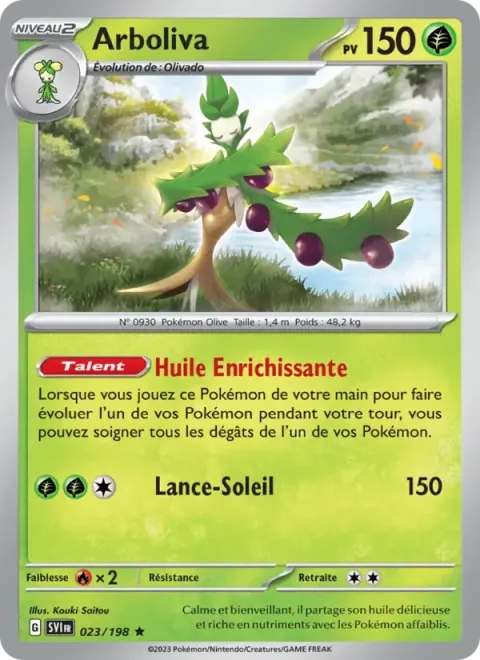 Carte Pokémon Arboliva 023/198, extension Écarlate et Violet