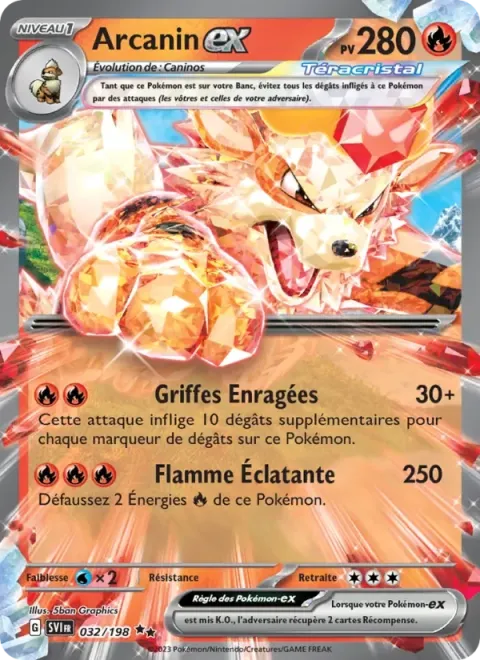 Carte Pokémon Arcanin-ex 032/198, extension Écarlate et Violet