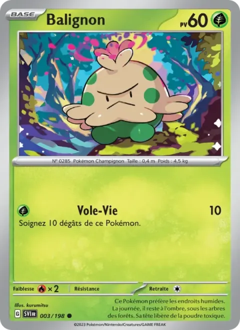 Carte Pokémon Balignon 003/198, extension Écarlate et Violet