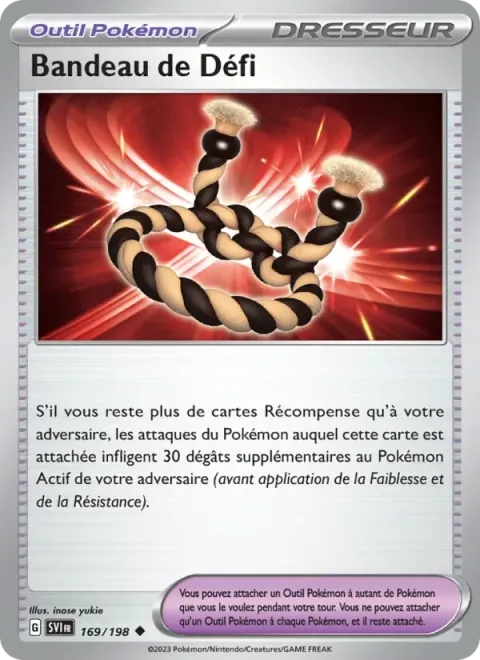 Carte Pokémon Bandeau de Défi 169/198, extension Écarlate et Violet