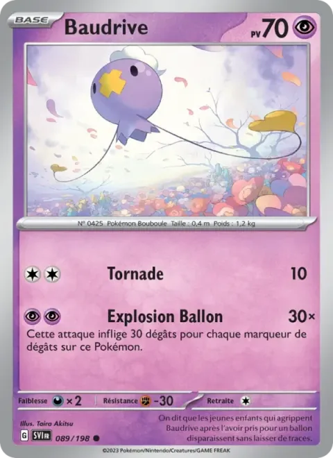 Carte Pokémon Baudrive 089/198, extension Écarlate et Violet