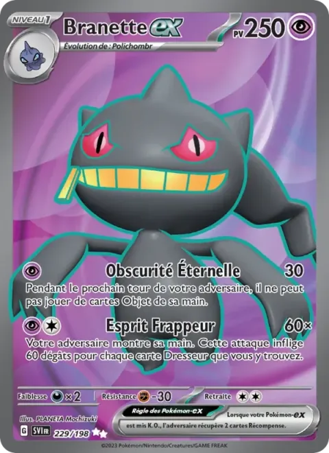 Carte Pokémon Branette-ex 229/198, extension Écarlate et Violet
