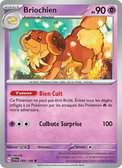 Carte Pokémon Briochien 099/198, extension Écarlate et Violet