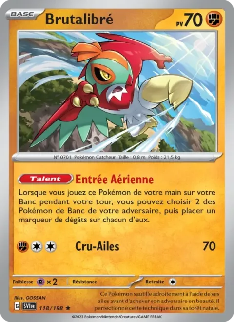 Carte Pokémon Brutalibré 118/198, extension Écarlate et Violet