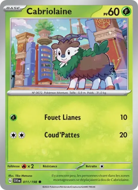 Carte Pokémon Cabriolaine 011/198, extension Écarlate et Violet