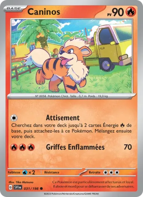 Carte Pokémon Caninos 031/198, extension Écarlate et Violet