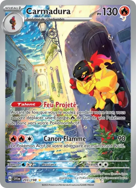 Carte Pokémon Carmadura 203/198, extension Écarlate et Violet