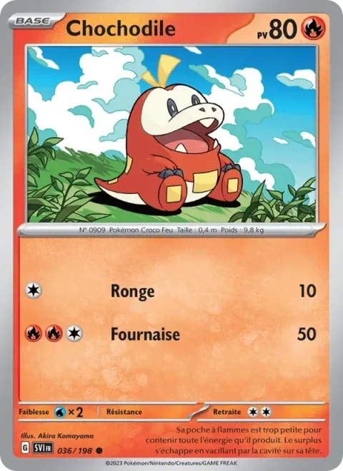 Carte Pokémon Chochodile 036/198, extension Écarlate et Violet